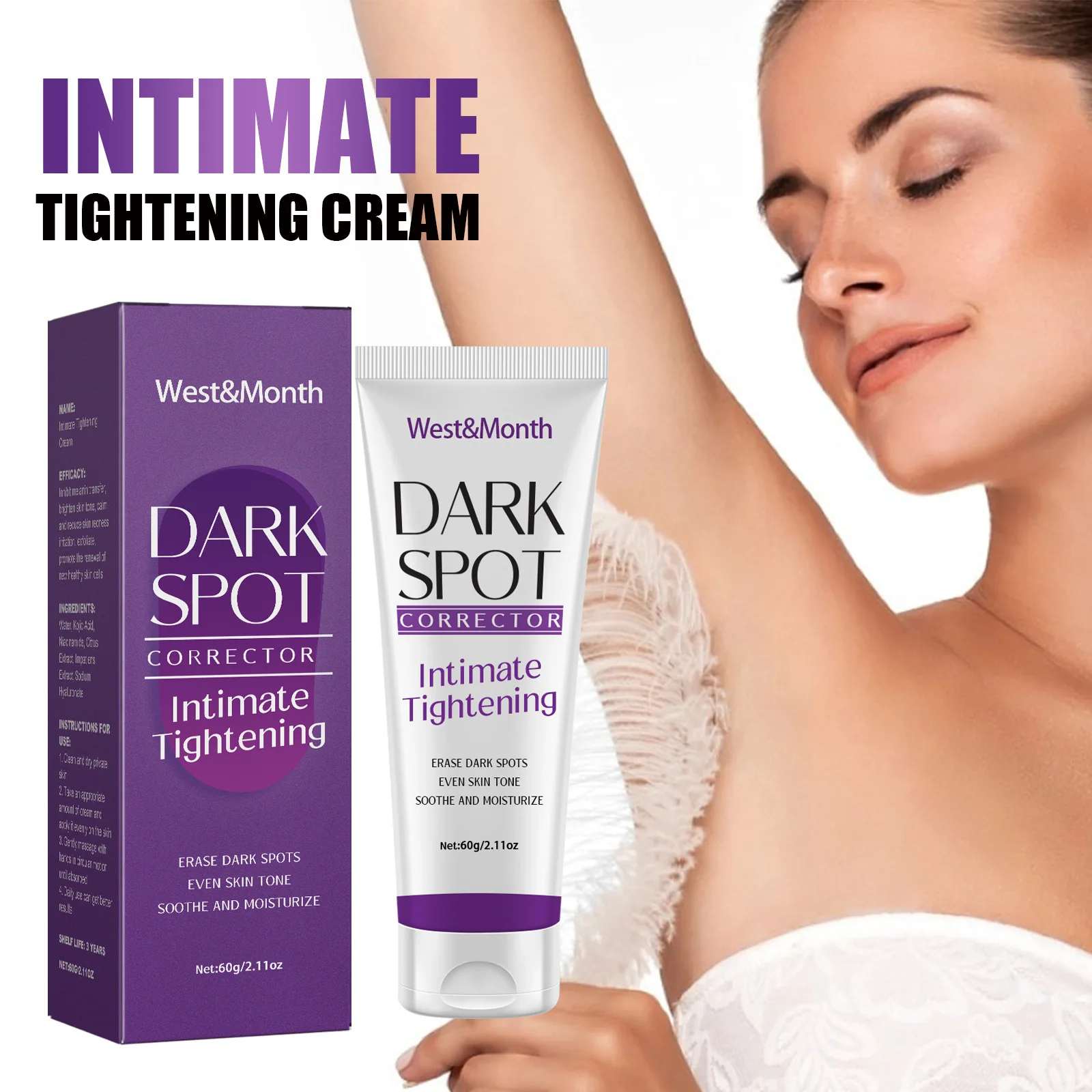 

Quickly Private Parts Whitening Cream Dark Skin Underarm Brightening Cream Inner Thighs Elbows Bleach Joint Remove Melanin Cream