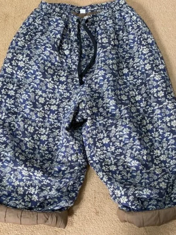 Verdikte katoenen broek met rechte pijpen voor dames Artistiek ontwerp Retro print Faionable broek Hoge taille vrijetijdskleding