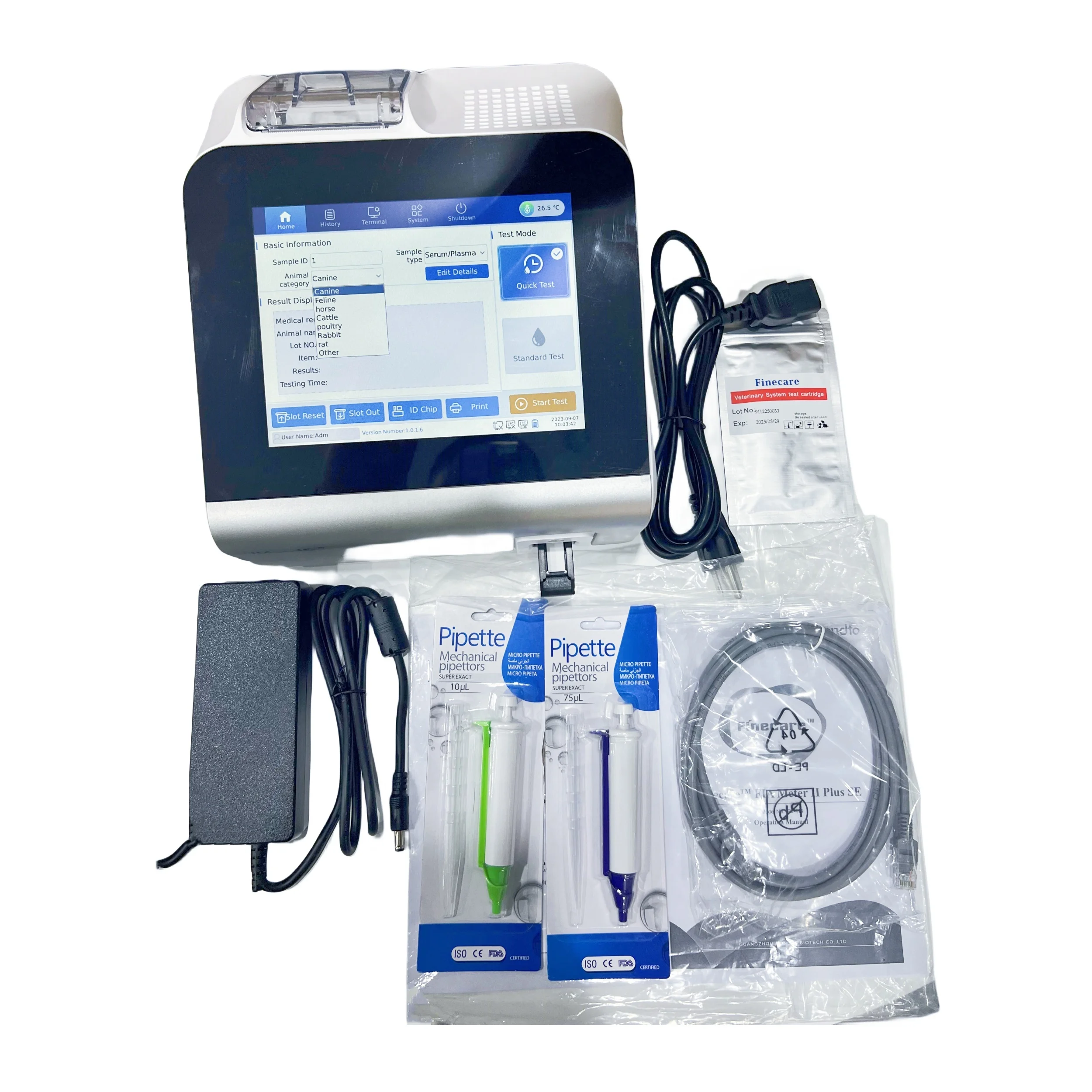 Wondfo Finecare Progesterona veterinária para testes de progesterona de cães Finecare Kit de teste de progesterona canina veterinária