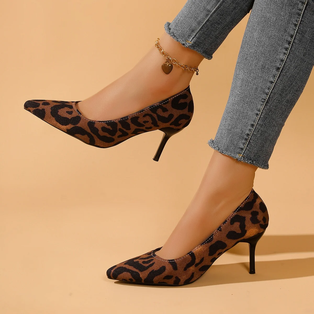 Frühling Herbst Spitz Bequeme Sexy Bankett High Heels/Mode Neue Stil Leopard Muster Elegante Einzelne Schuhe für Frauen