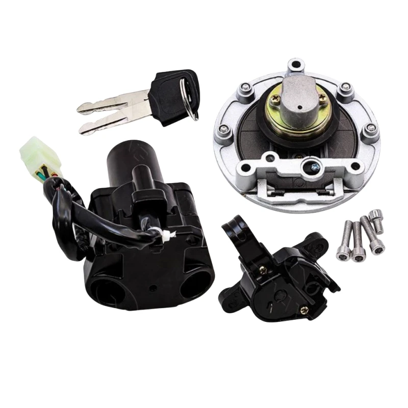 Motorcycle Gas Fuel Tank Cap + Seat + Ignition Switch Lock Key Set | Exact Fit for Yamaha XJR400 (96-02)/XJR1200 (94-98)/XJR1300