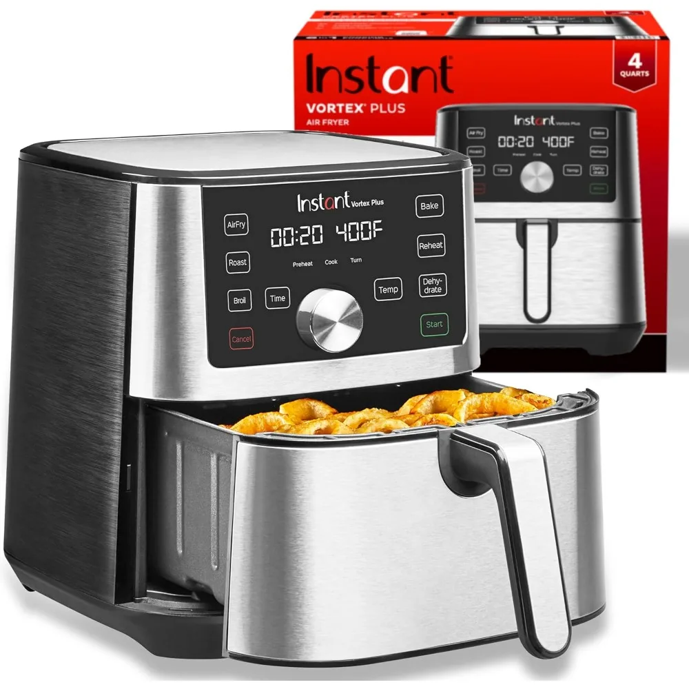 

Instant Pot Vortex Plus 4QT Air Fryer, Custom Program Options, 6-in-1 Functions Crisps, Broils, Roasts, Dehydrates, Bakes, Rehea