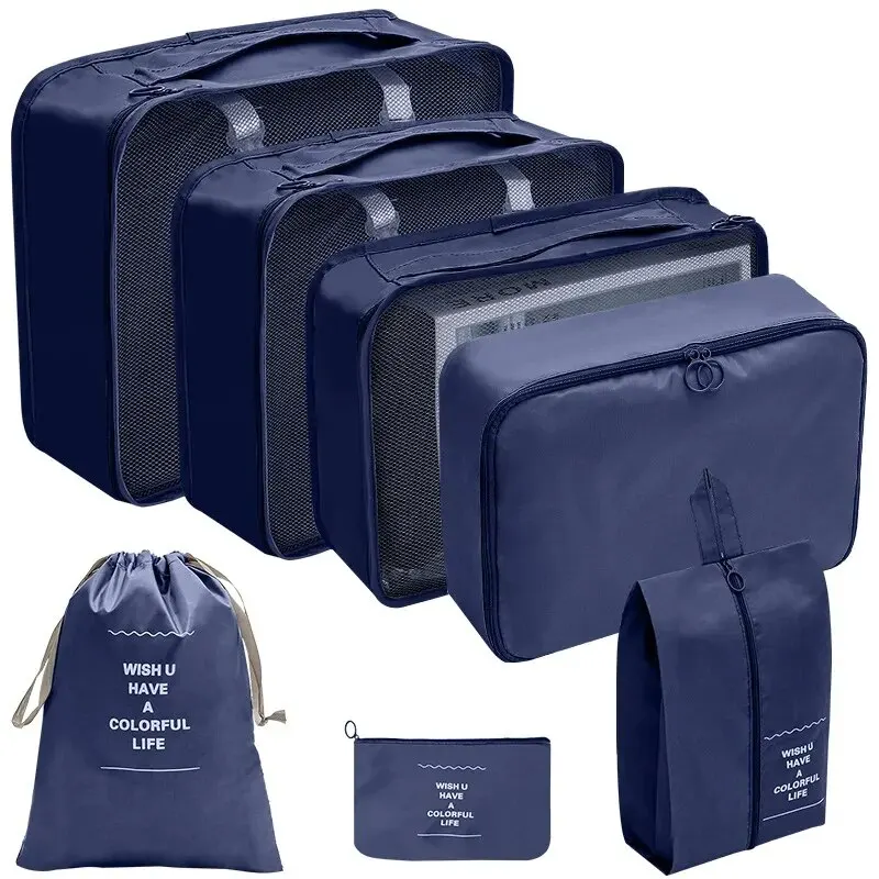7/10 Teile/satz Reise Veranstalter Lagerung Taschen Koffer Verpackung Würfel Fällen Tragbare Kleiderschrank Gepäck Kleidung Schuh Beutel Falten