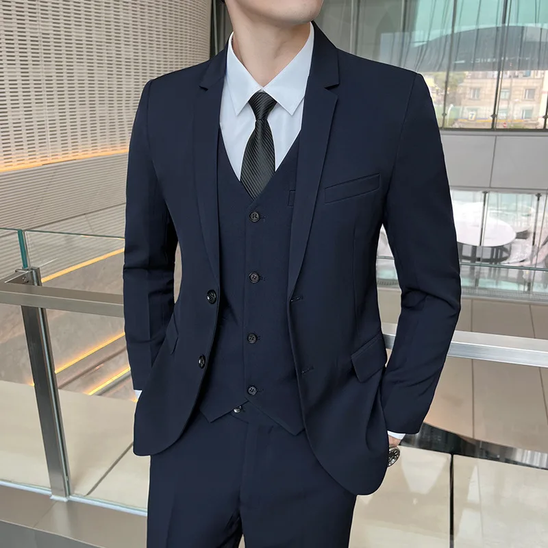 Le353vestito casual da lavoro da uomo stile coreano best man suit groom wedding slim host dress suit jacket