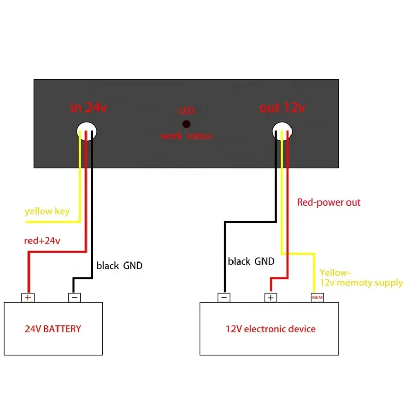 Converter DC 24V to DC 12V Step Down Over Load Protection 95% Efficiency 45A Power Converter