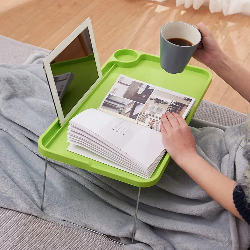 DurableSimple Computer Table Folding Plastic Creative Eating Tray Lazy Table Folding Dresser Small Dining Table