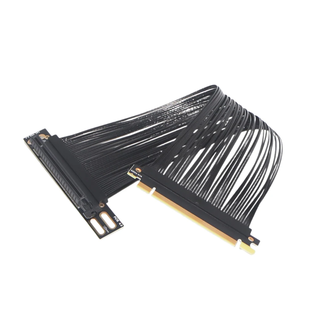 

XT-XINTE PCIE 4,0 X16 GPU кабель-удлинитель для графической карты 90 градусов PCI-E Gen4 черный шнур для AI серверной графической карты