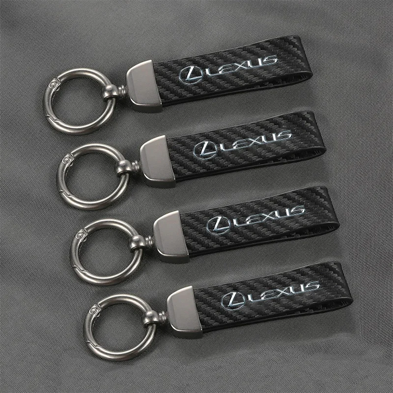 Lexus Car Keychain Carbon Fiber Leather Keyring Car Accessories For RX330 IS250 Ct200h ES300h RX350 IS300h NX300h RX400h UX250h