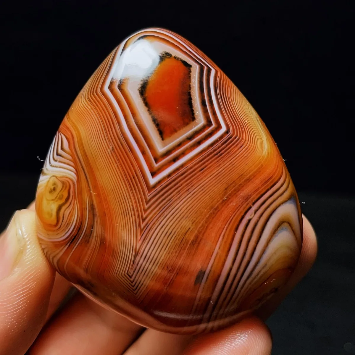 4PC Banded Agate Pocket Stone, Desert Treasure, Polished Tumbled, Mineral Specimen, Natural Stone, Crystal Collection