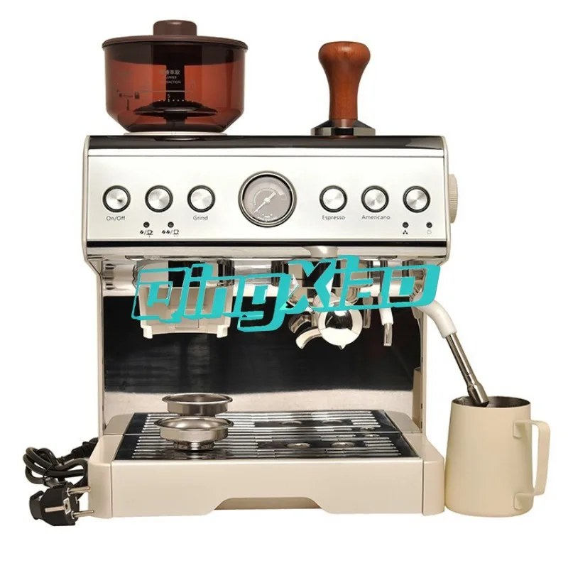 2 In 1 Italian American Semi Automatic Coffee Machine Commercial Household Grinding Coffee Machine With Steam Milk Frother