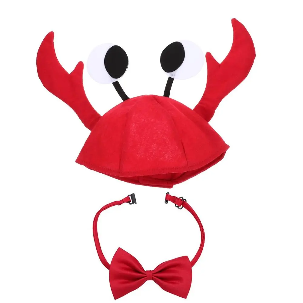 

1 Set Red Wine Bow Tie Crab Lobster Hat Adjustable Design Funny Animal Costume Fancy Hats Fancy Dress Party Cap Party Decoration