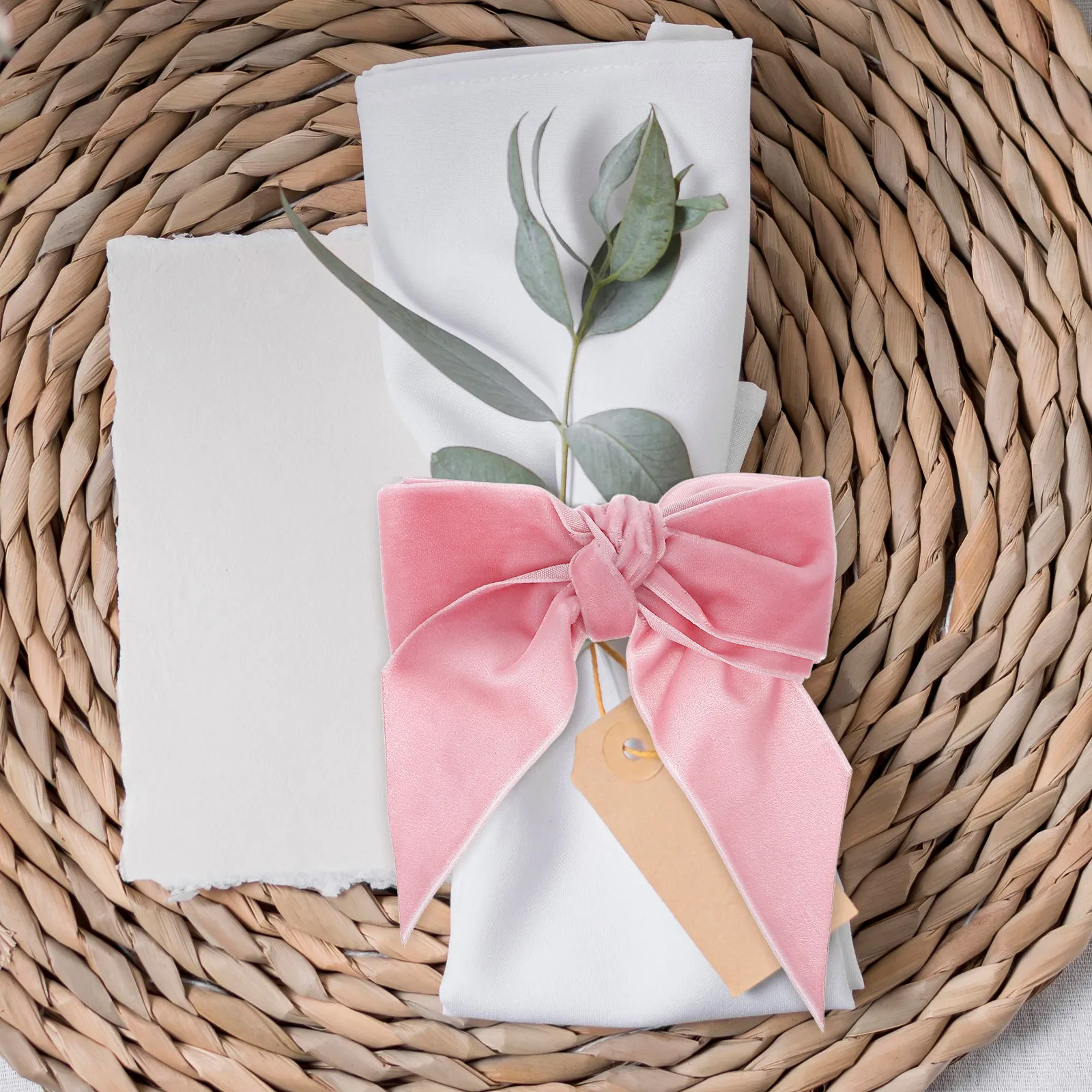 Bowknot Napkin Rings 4 Piece Fabric Napkin Holders for Wedding Reception Holiday Table Decor