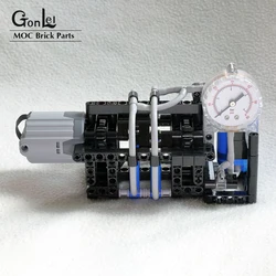 NEW Technical MOC Pneumatic Pump Compact Building Blocks Model with 64065 75974  Airtank Pressure Gauge Manometer MOC Parts Toys