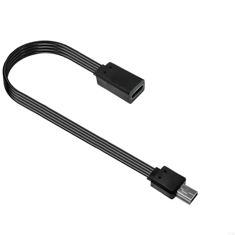 كابل موصل شحن البيانات بزاوية يمنى 90 درجة USB من النوع C أنثى إلى USB صغير ذكر للهواتف والأجهزة اللوحية والكاميرات