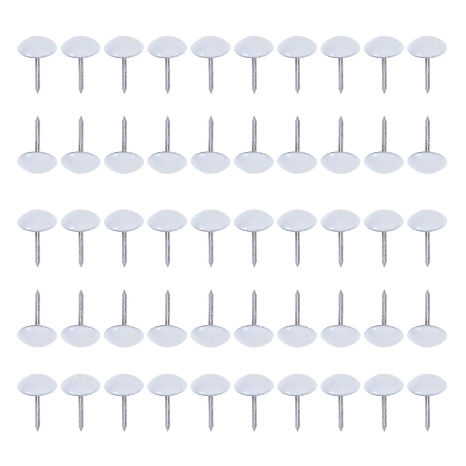 100Pcs White Metal Upholstery Nail Furniture Tack Stud Pushpin Modern Nails Home Accessories 11*17mm Jewelry Case Box Sofa Decor