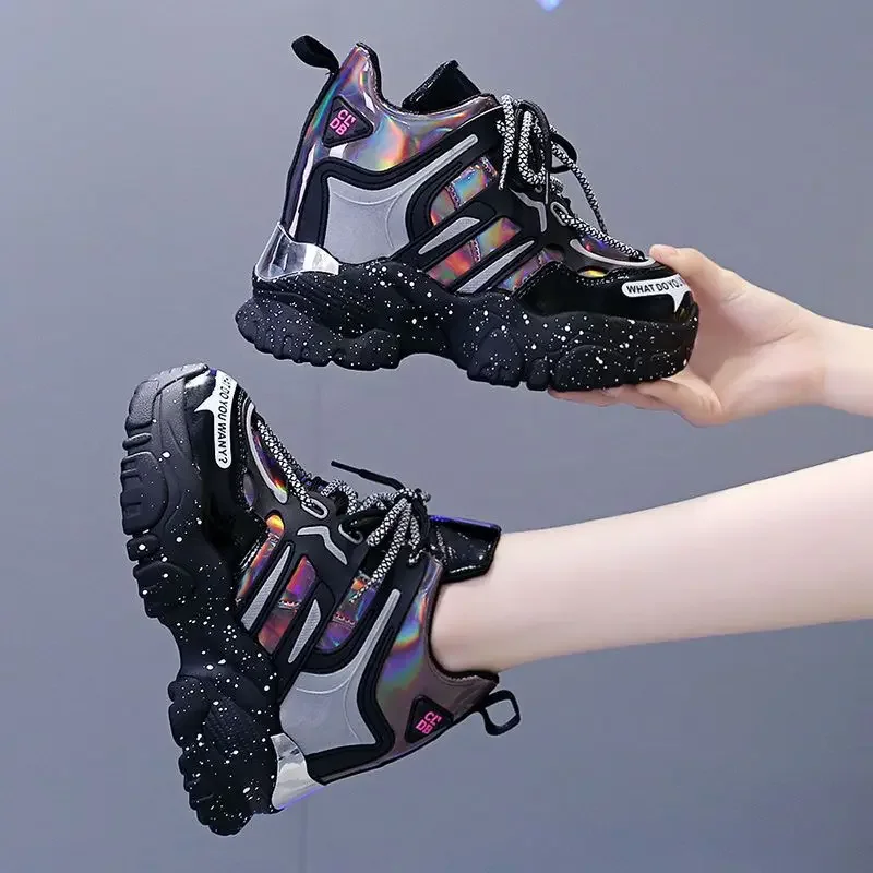 2025 نساء خريف شتاء أحذية رياضية كاجوال كعب مخفي نعل سميك منصة متعددة الاستخدامات أحذية أبي #4