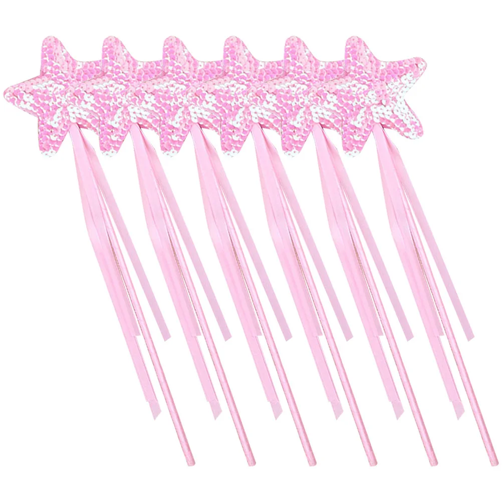 6 szt. różdżek wróżek z cekinami i gwiazdami, rekwizyty do cosplay dla dzieci, prezent urodzinowy, różdżka wróżki, różdżka gwiazda, różdżki dla dziewczynek