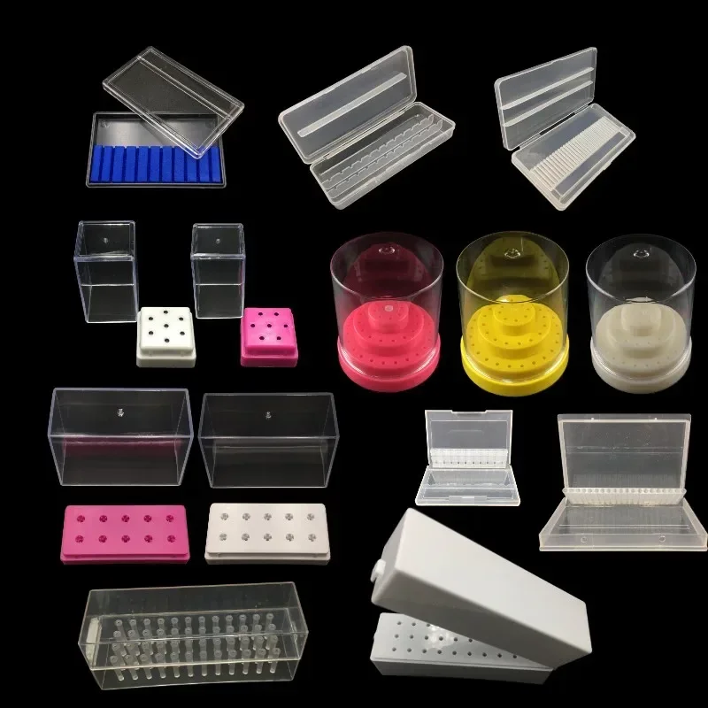 

7/10/20/30/48 Display Stand Transparent storage box for nail drills File holder Container box Nail accessories Tools