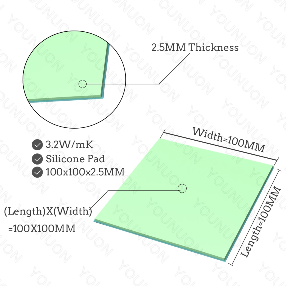 2PCS 100X2.5MM Green