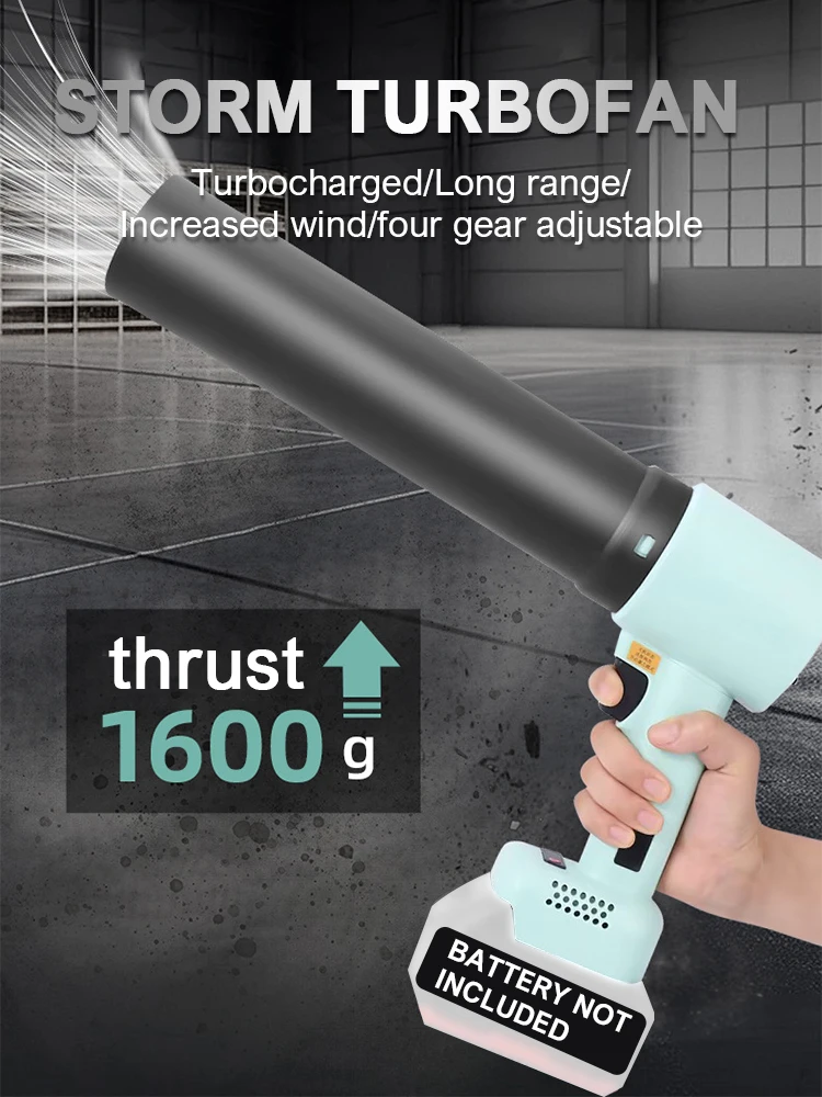 Car Violent Blower Handheld Turbo Jet Fan Brushless Motor Instantaneous Thrust 1.6kg/s 52m/s Powerful Air Duster for Makita 21V