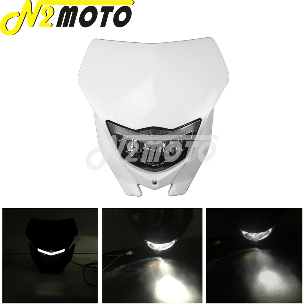 GuusCar Phare Avant Moto ABS 12V 35W – Compatible Yamaha YZ, XT, WR, TTR 125/250/450 – Masque + Clignotants