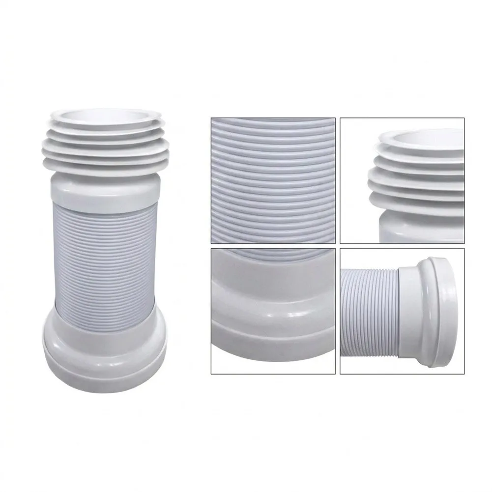 20cm Flexible Toilet Drain Connector Compatible with Most Standard UK Toilets and Floor Pipes for pe Material Construction