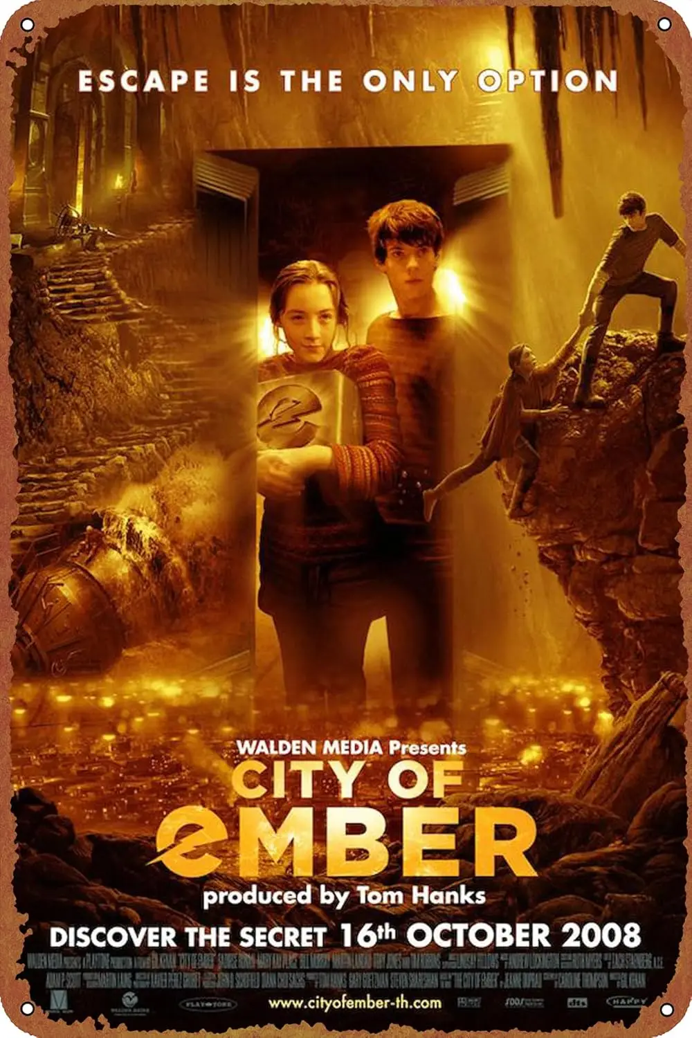 City of Ember Movie Poster Metal Tin Sign Wall Decor Signs,Retro Art Decor Metal Plaque Art 8x12 Inch