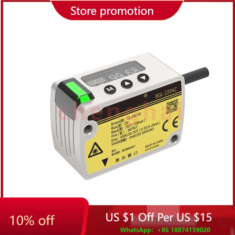 

Высокоточный лазерный датчик 0,1 мм, датчик дальности лазера смещения большой диапазона 500 мм с аналоговым датчиком 485