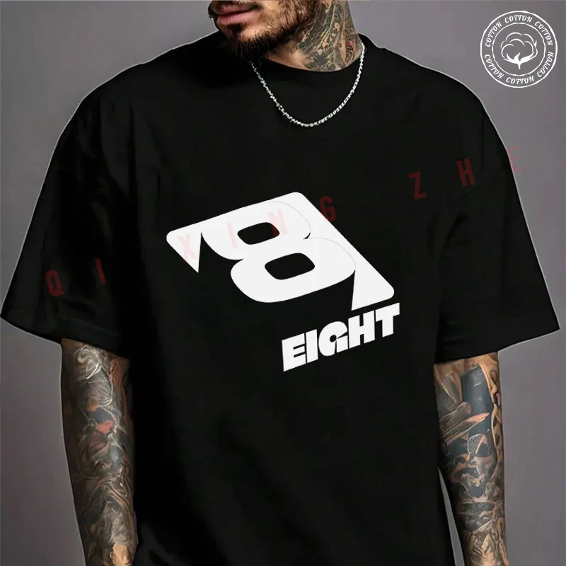 

Moto Men's T-shirt Black And White Of 8 Design Cotton T Shirt Short Sleeve Exquisite Design Essential Top Tees