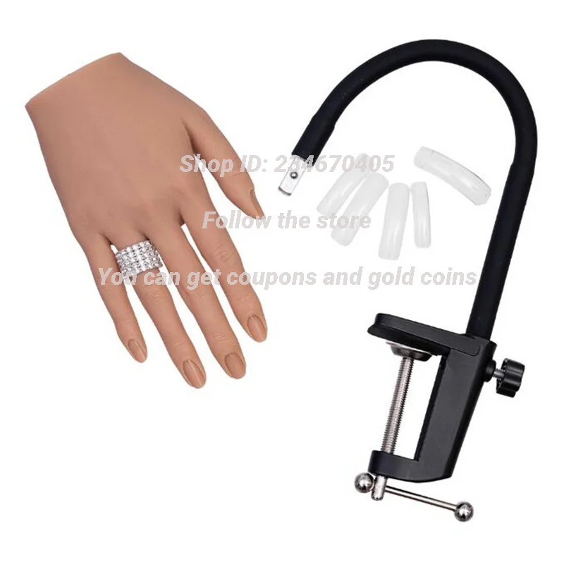 Female Left Hand Mannequin, Color Silicone, Nail Enhancement Training, Flexible, Supporting Teaching, Artificial Model, E091
