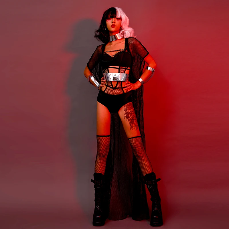 أزياء الهالوين المثيرة للنساء للبالغين بار DS أداء Gogo Dance Le الزي الساحرة موضوع المرحلة زي نموذج نسائي
