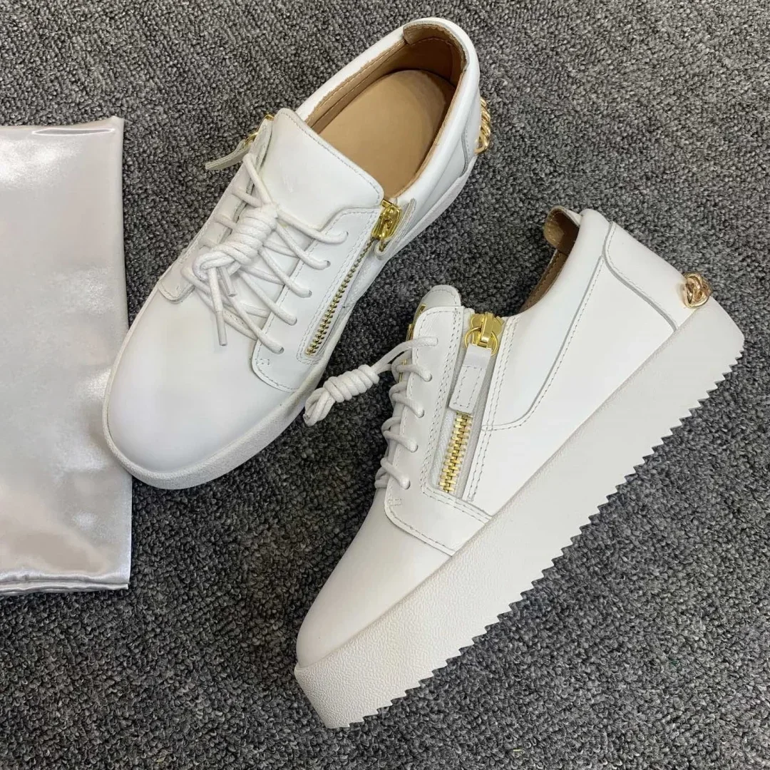 

New Fashion Casual Sneakers for Men Brand Designer Women Tennis shoes Luxury Real Leather GZ Loafers Sports shoes 35-48 G0496