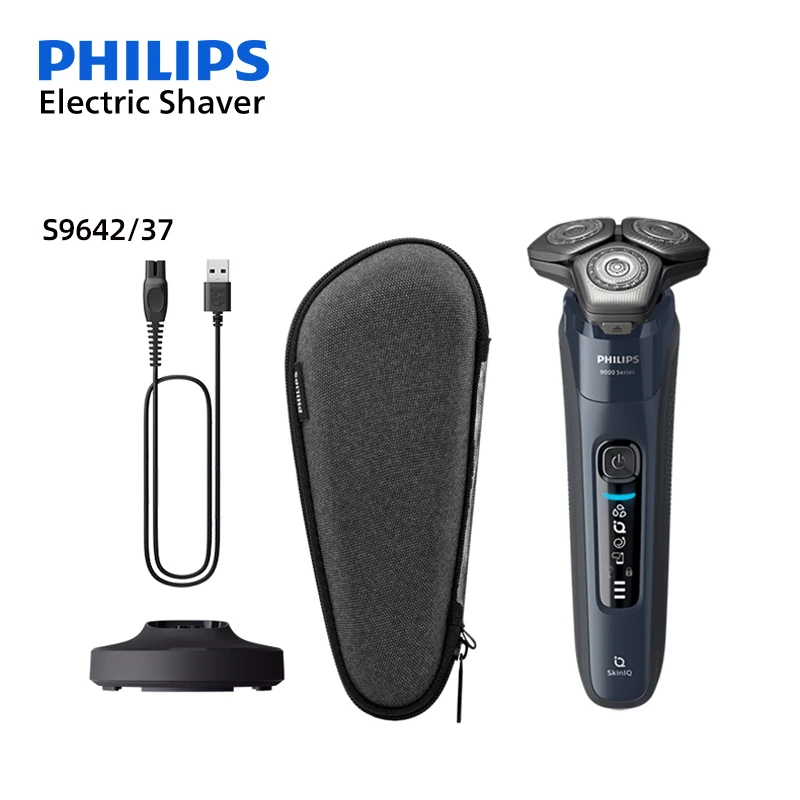 

PHILIPS Новая электробритва S9642, сотовая режущая головка, мужская умная бритва для бороды, всплывающий триммер для бакенбардов с датчиком IQ кожи