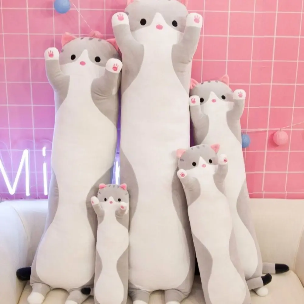 

Stuffed Animals 70cm Long Cat Huggable Elastic Long Throw Pillow Ultra Soft Cartoon Side Sleeping Body Pillow Bed Sleep
