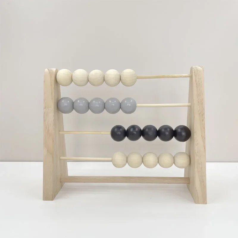 Nordic Wooden Abacus for Kids Room Desktop Decoration Baby Early Learning Math Educational Toy Natural Wood Nursery Decor