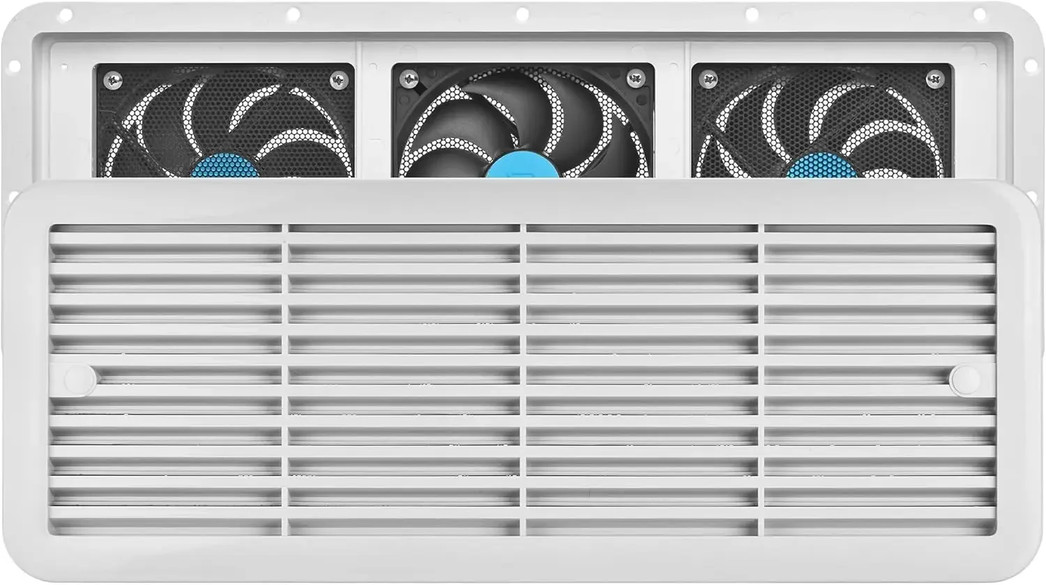 12V Reversible Vent Fan with Grille - Durable Exhaust/Inlet for RV/Trailer/Caravan