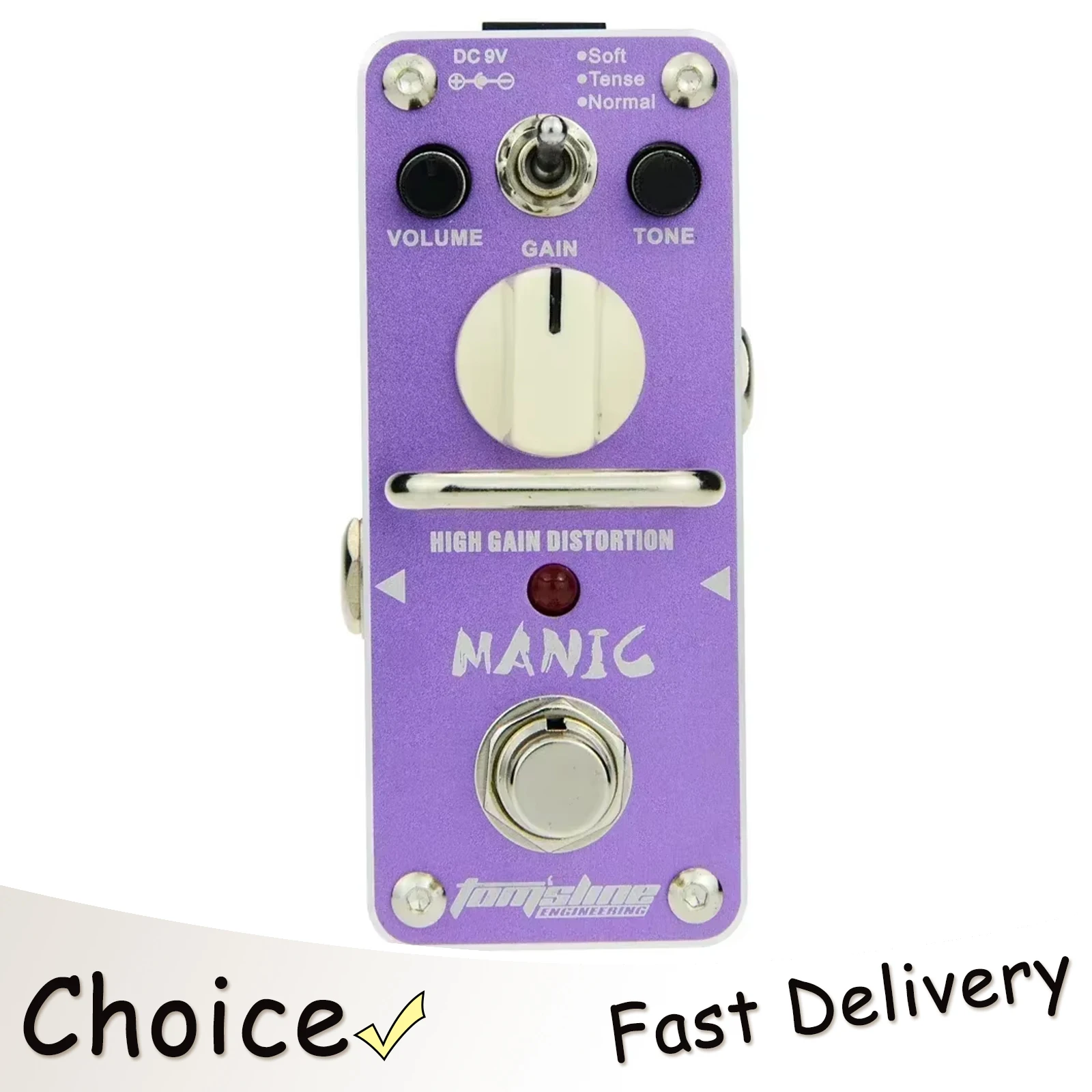 AROMA Manic Electric Guitar Pedal Effect High Gain Distortion Effect Mini Analogue True Bypass Pedal AMC-3 Guitar Accessories