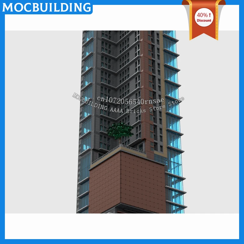 MOC Building Blocks Urban Street View High-Rise Apartment Architecture ATX Model Assemble Bricks Skyscraper Collection Toys Gift