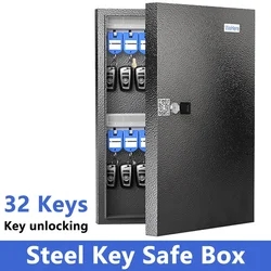 WeHere 32 Keys Cabinet Organizer, Key Safe Box , Key Safe Security Storage Lockbox Holder for Valets, Hotels, Car and House Keys