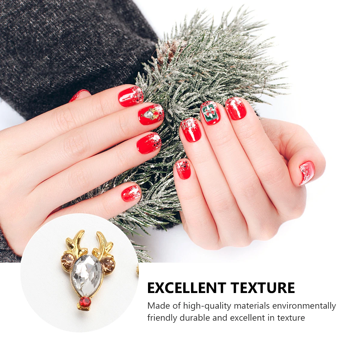 

Christmas Nail Decoration Alloy Accessories Festive Manicure Tools Durable Glitter -Friendly Sparkling