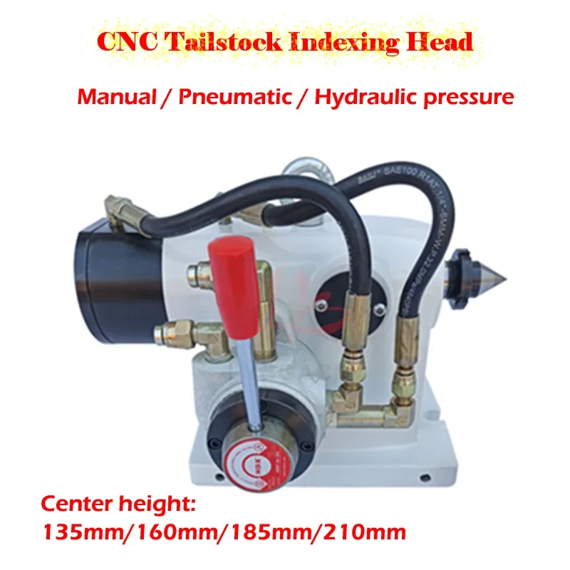 

CNC Tailstock Indexing Head and Tail Top Pneumatic Hydraulic Pressure135/160/185/210 MM for Rotary A Axis 4th Axis For CNC Route