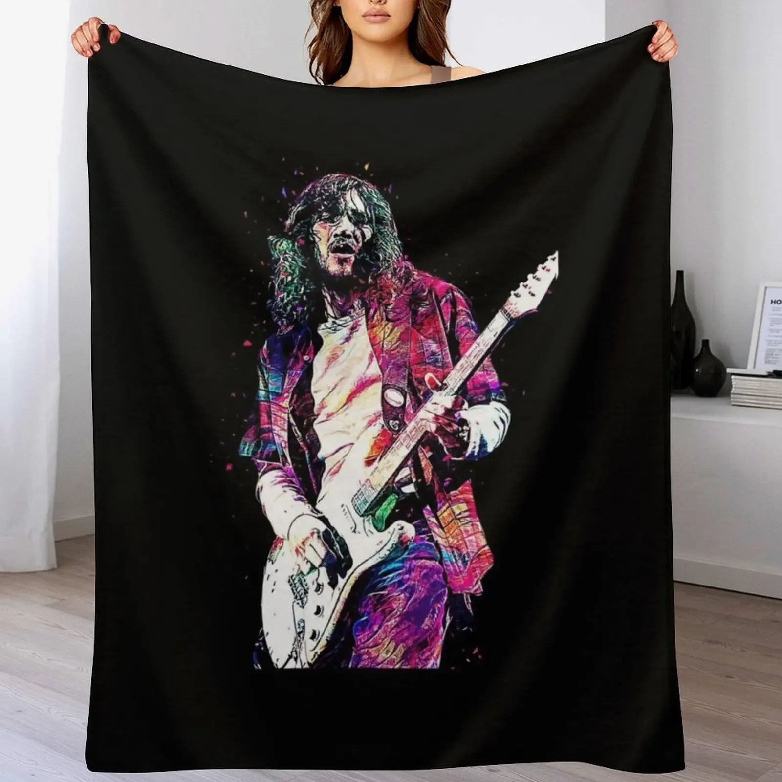 

John The Red Hot Guitar Throw Blanket Nap Soft Big Blankets