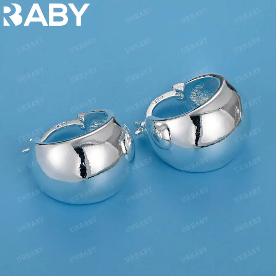 

URBABY Popular Fine 925 Sterling Silver Small Hoop Earrings for Women Creativity Gifts Street All-match Party And Daily Wear