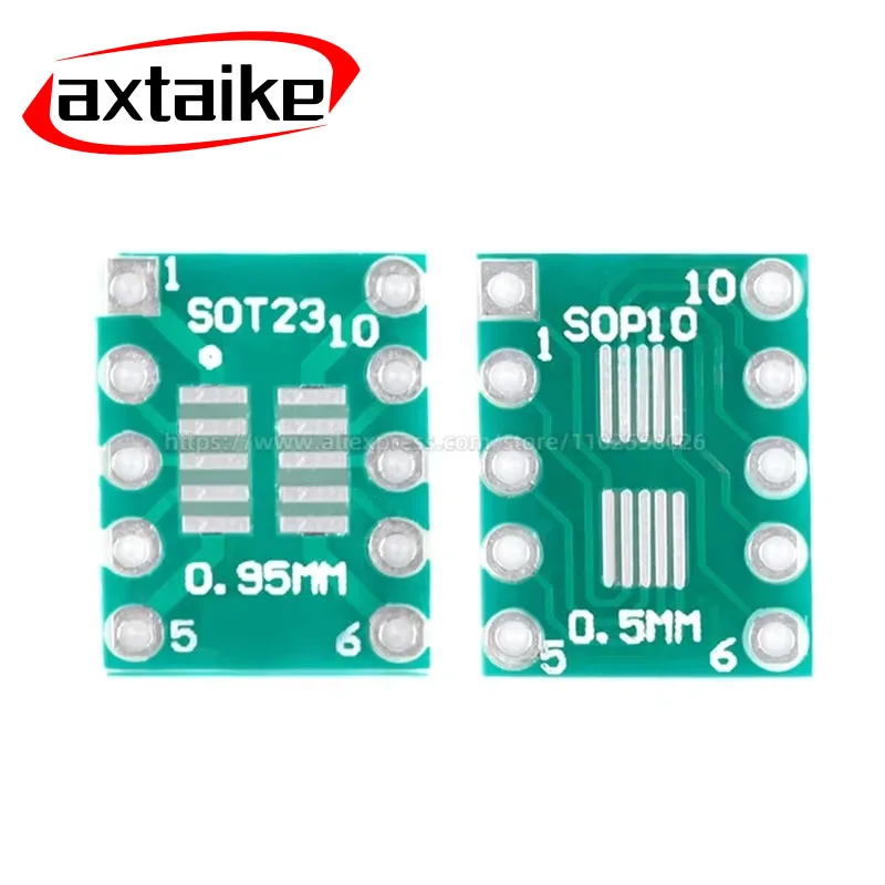 Carte de Transfert PCB SOT-23 SOT23 MSOP10 SOP-10 à DIP 10, Broche DIP, Transistor à Pas, Adaptateur IC, Plaque de Conversion, 10 Pièces