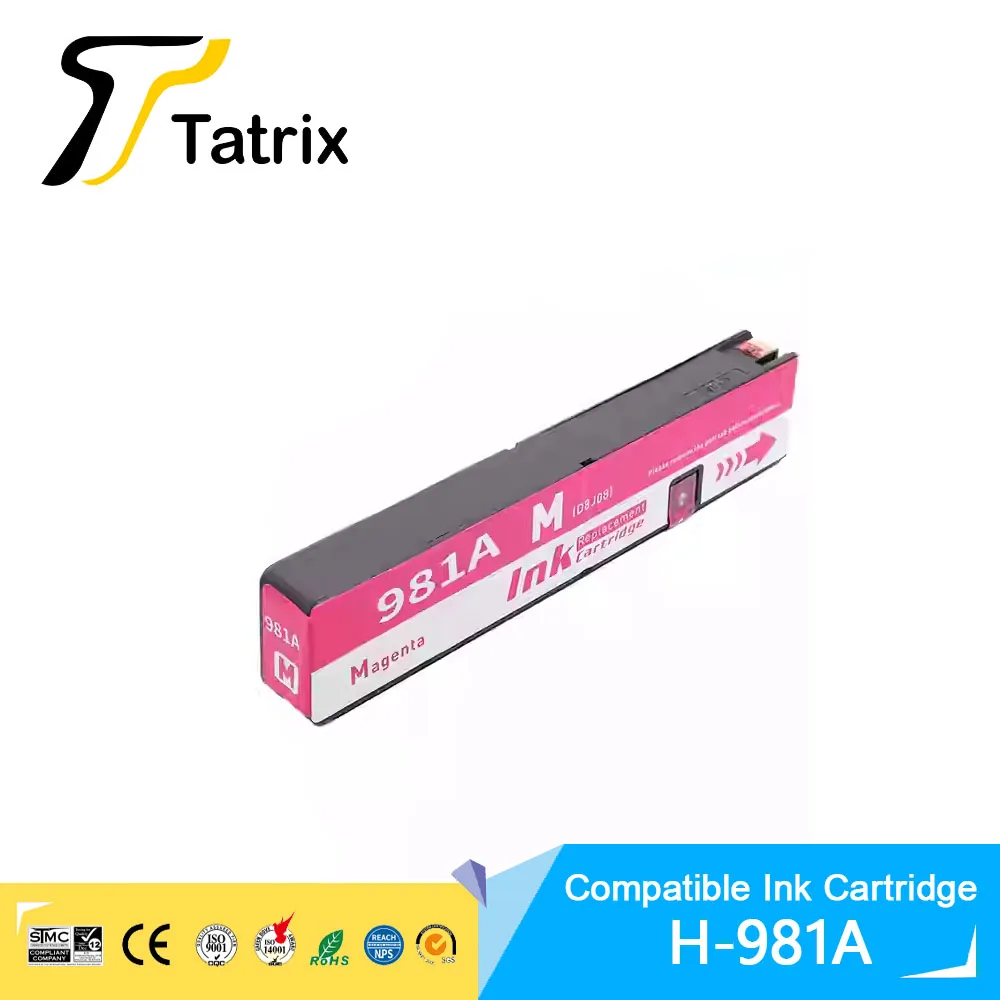 خرطوشة حبر متوافقة مع الألوان المتميزة HP 981 981A من Tatrix لـ HP PageWide 556xh/dn/ MFP 586dn/f/z/MFP E58650dn/ MFP E55650