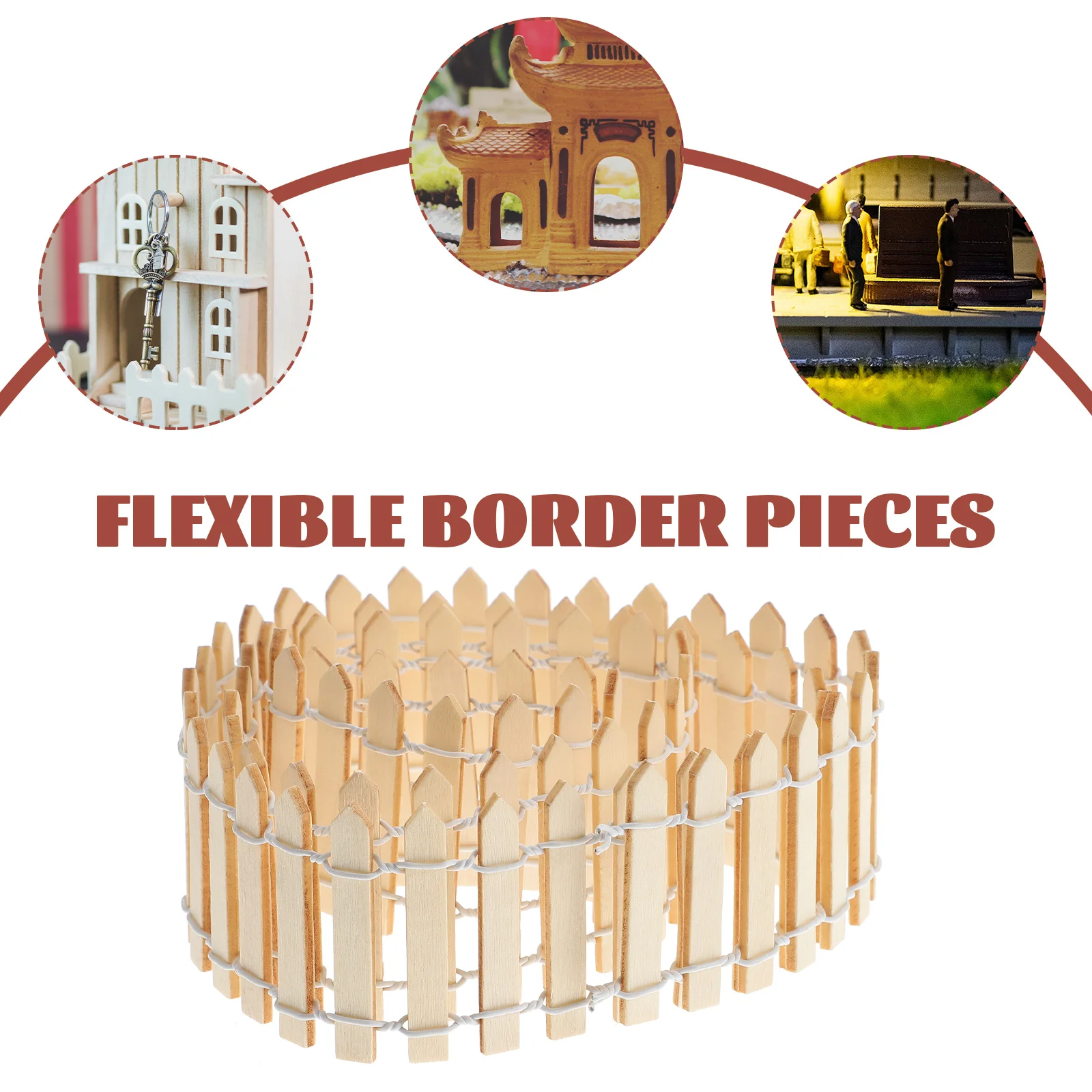 100 سنتيمتر X 5 سنتيمتر سياج خشبي صغير لحديقة فناء فندق حاجز الزخرفية بسيطة أنيقة شجرة عيد الميلاد المبارزة #6