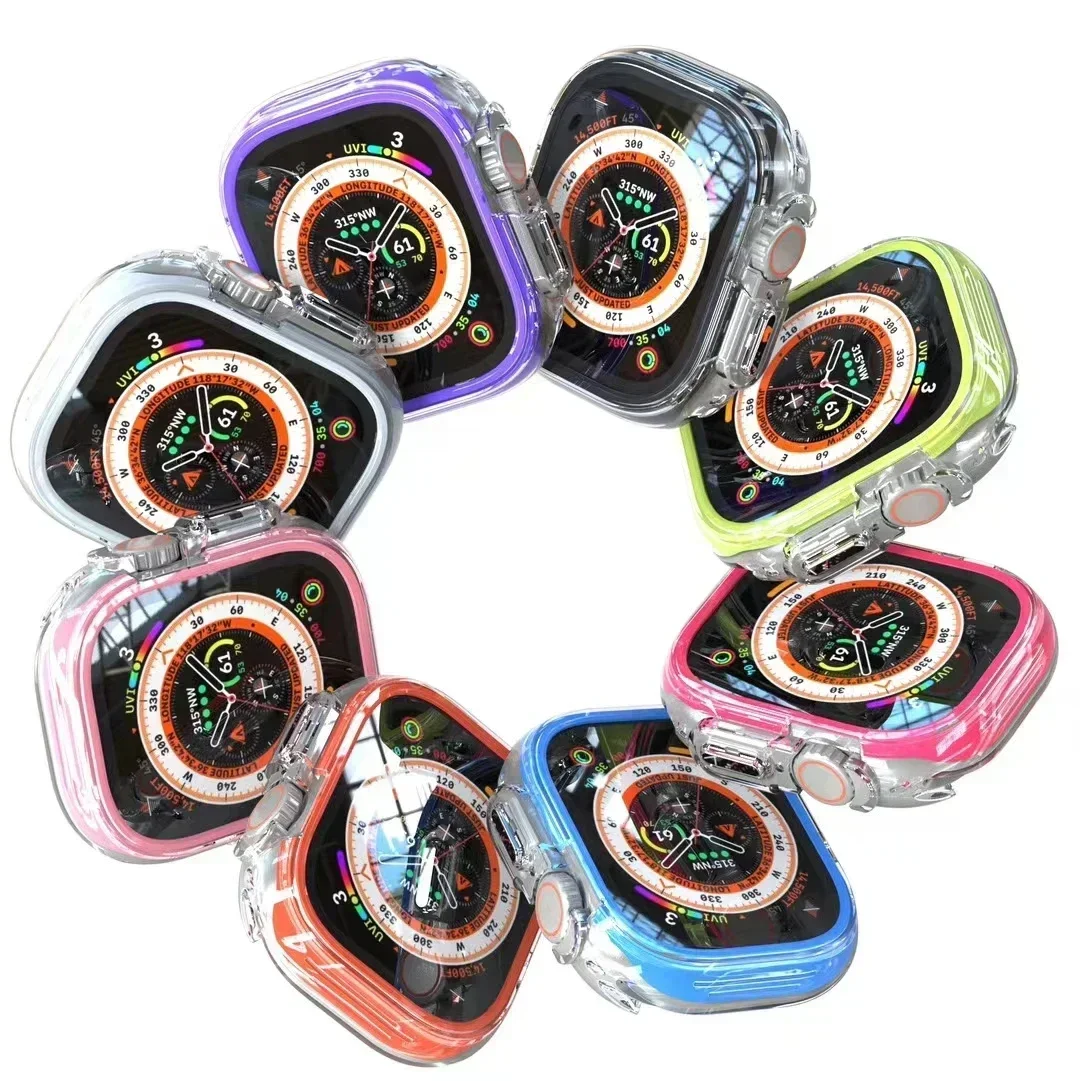 PC+TPU Cover for Apple Watch Ultra Case 49mm 45mm 41mm Smartwatch Screen Protector iWatch series 8 7 6 5 4 SE watch cases 44mm