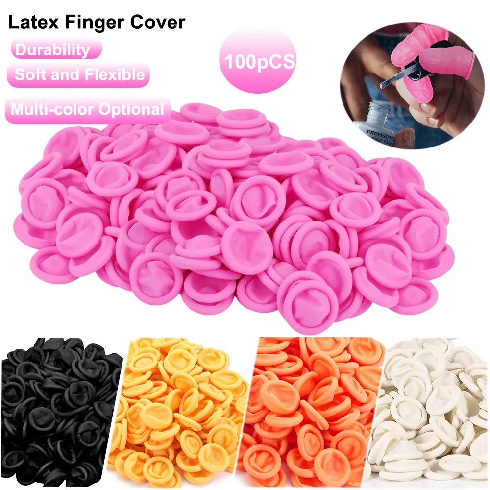 

100pcs anti-static rubber finger sleeve disposable fingertip protection gloves anti-slip latex fingertip protector novice tool