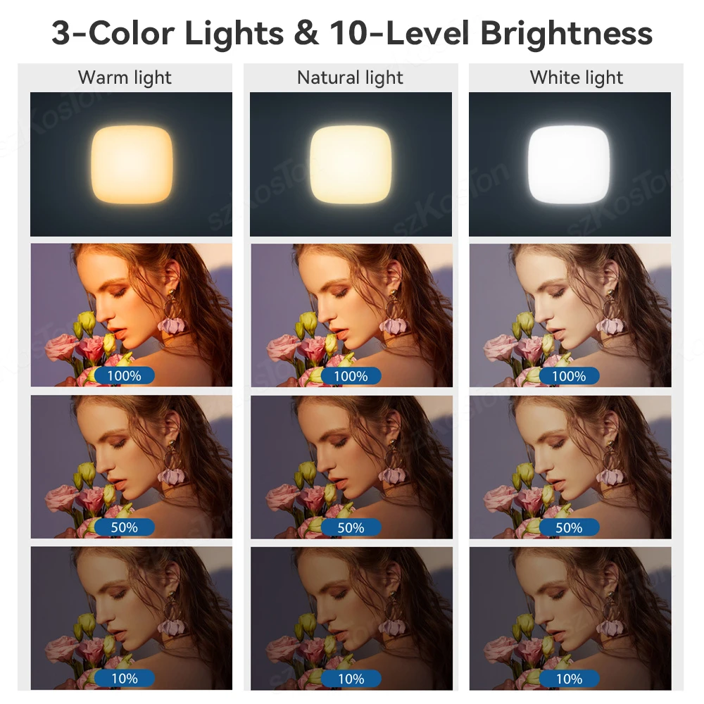 充電式LED自撮りライト,携帯電話ライト,写真,会議,ビデオ,メイクアップ,ライブストリーム,TikTok