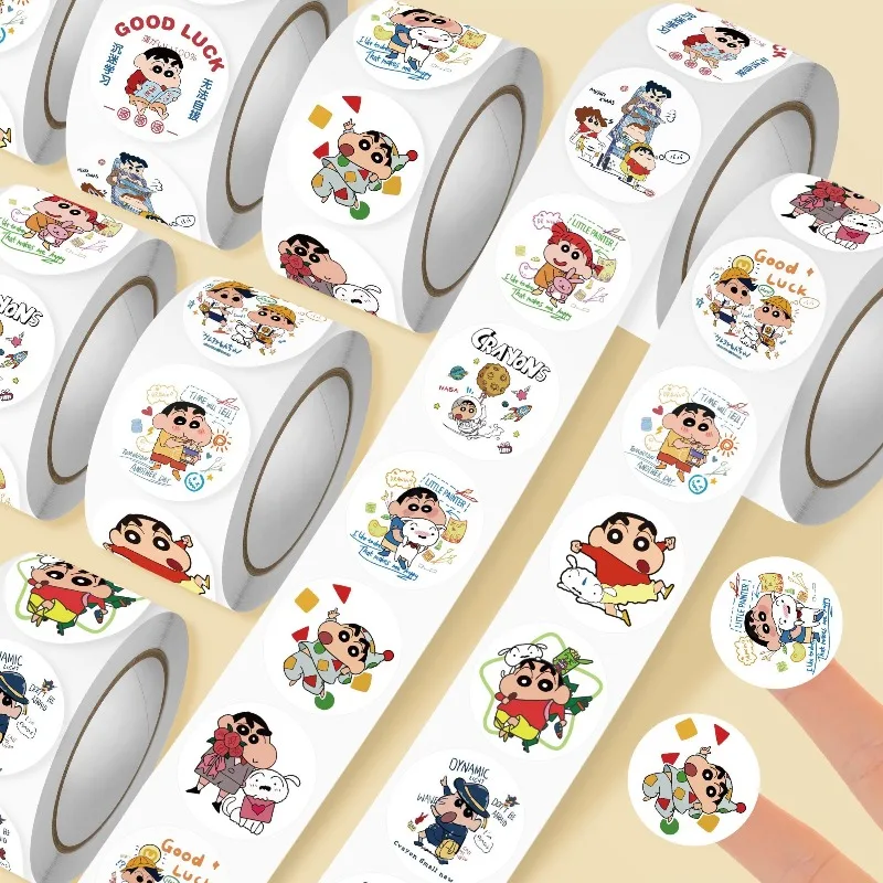 500pcs/roll Anime Crayon Shin-chan Sticker Cute Cartoon Pattern Suitcase Notebook Water Cup Waterproof Decorative Stickers Toys